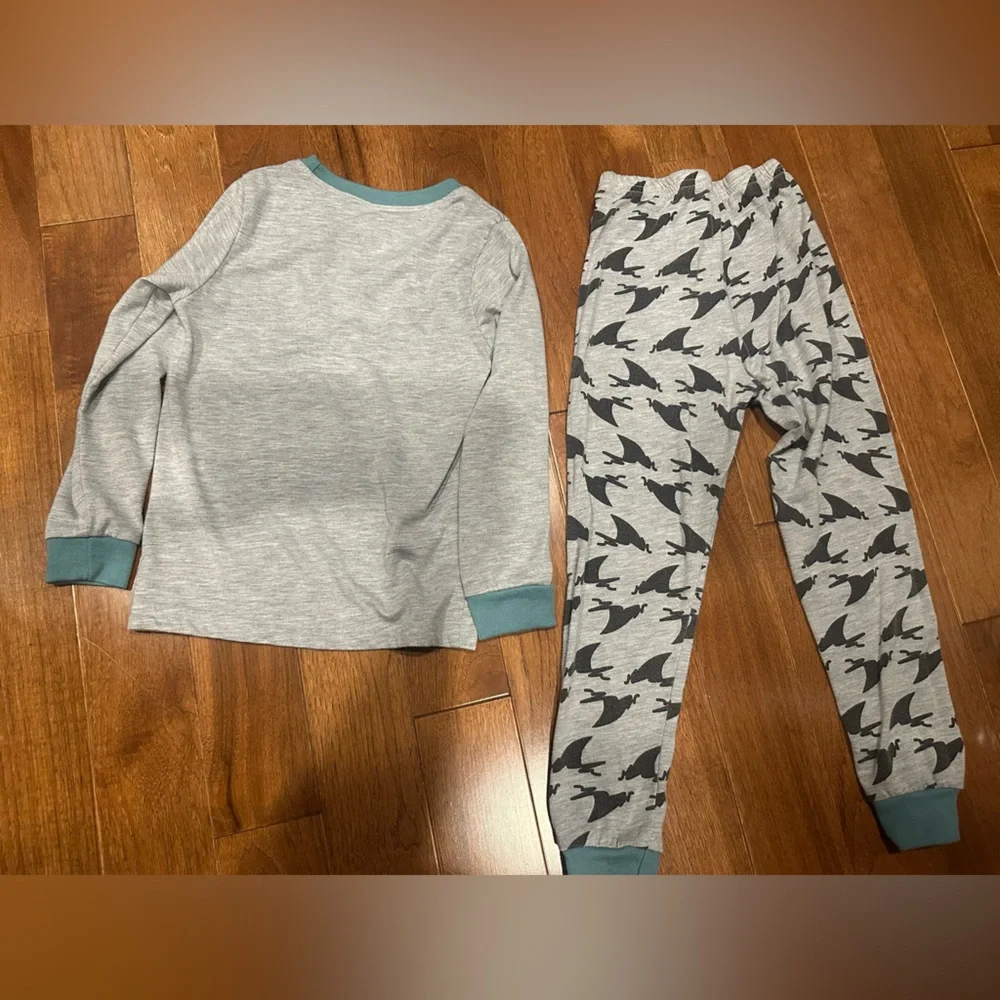 Shark Attack Kids Pajama Set - Gray and Blue